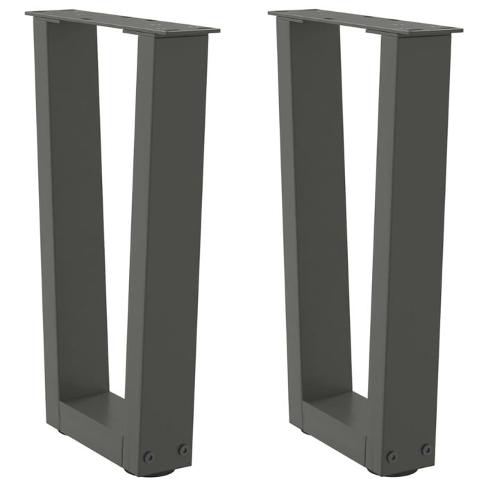 Dining Table Legs V-Shape 2 pcs Anthracite 38x(42-43.3) cm Steel