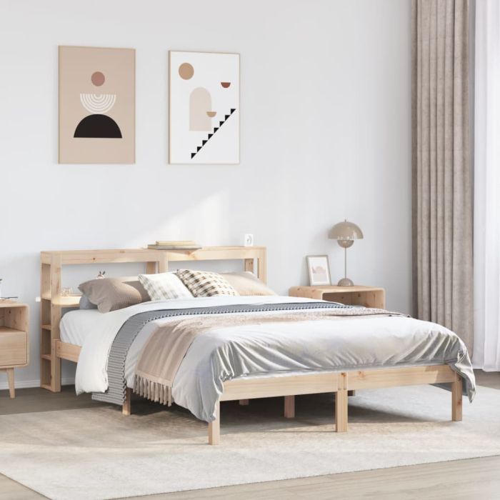 Bedframe 150x200cm King Size Solid Wood Pine