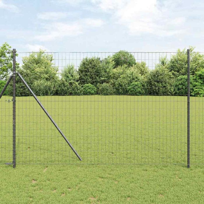 Euro Fence with 7 Posts 1.6x10 m Galvanised Steel Grey