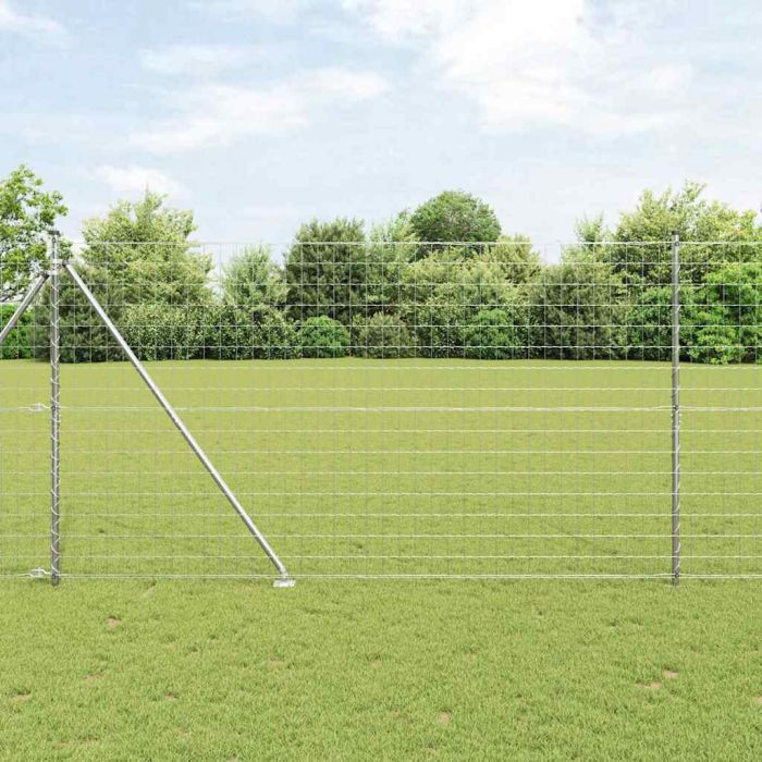 Euro Fence with 7 Spike Posts 1.6x10 m Galvanised Steel