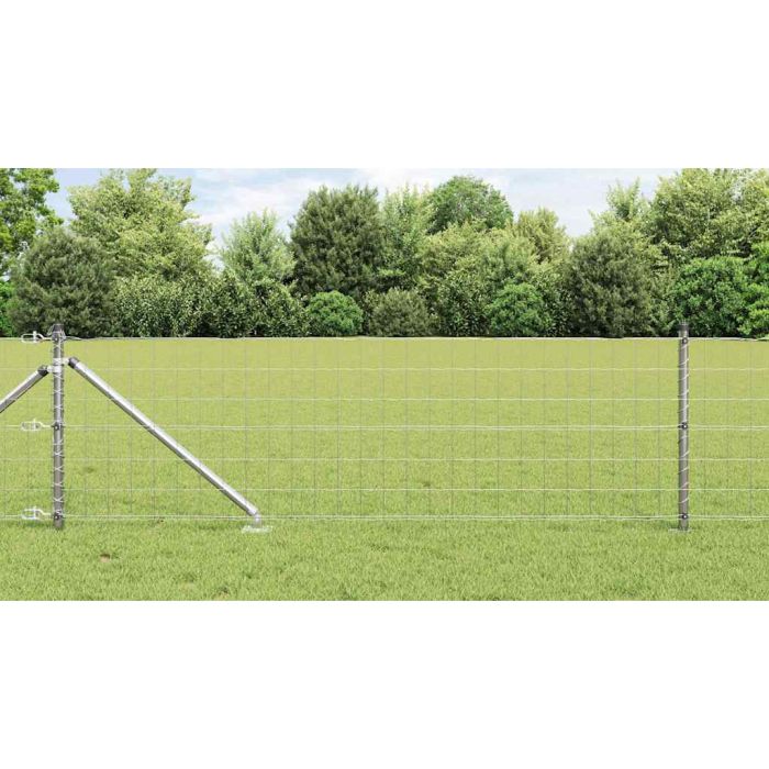 Euro Fence with 13 Spike Posts 0.6x50 m Galvanised Steel