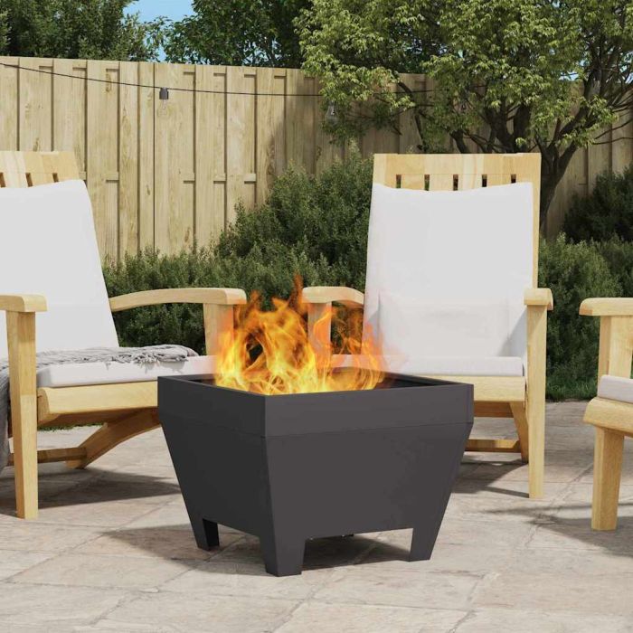 ENICOVE Fire Pit 50x50x38 cm Steel - Black