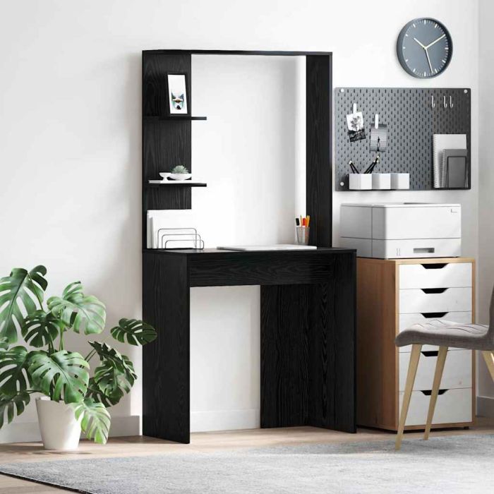 Black Oak Computer Desk Black oak Solid wood, MDF Compact