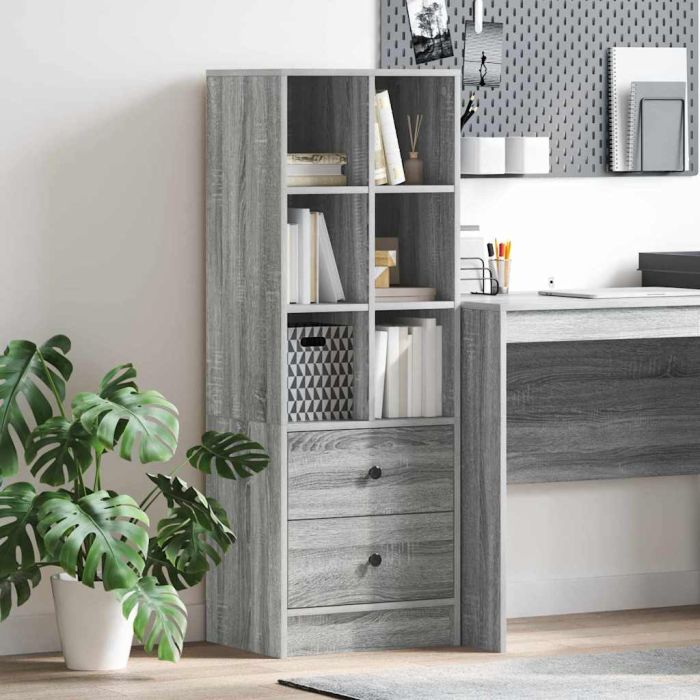 Grey Shelving Unit Grey sonoma Particle board Medium Storage