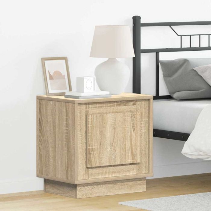 Bedside Cabinets with LED Lights 2 pcs Sonoma Oak 44x34,5x45 cm