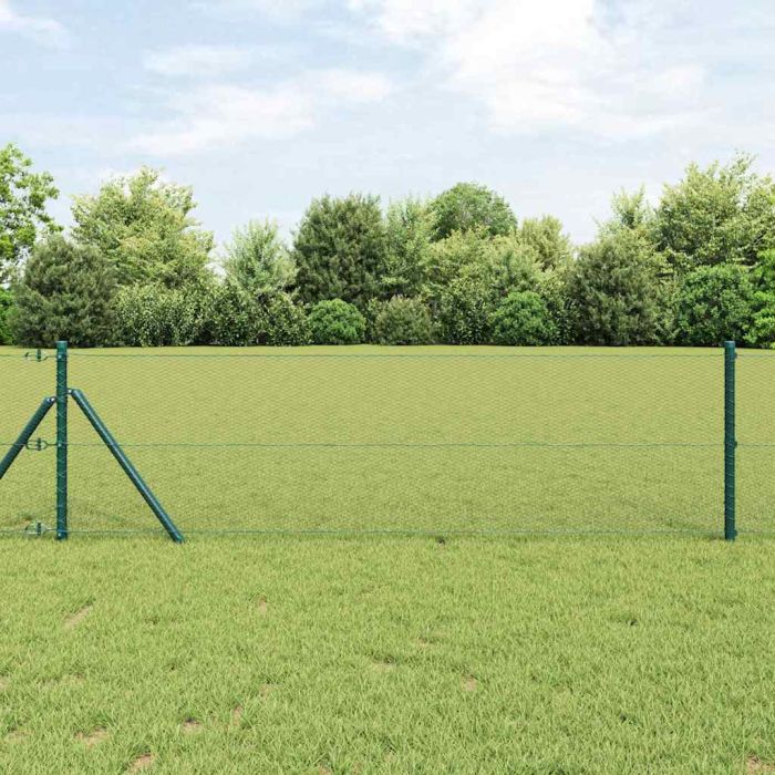 Hexagon Fence Green 0.4x100 m Steel