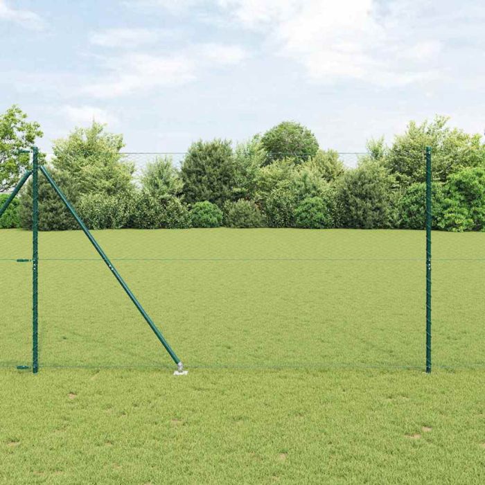 Fencing Set Set of 2 Green Metal 25 x 1.5 m Durable
