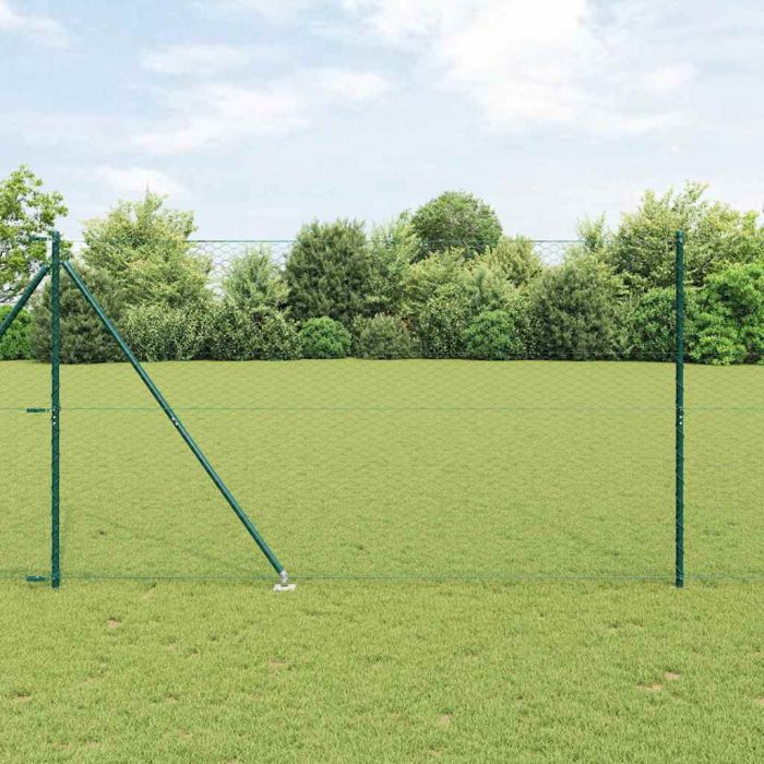 Fencing Set Set of 2 Green Metal 25 x 1.5 m Durable