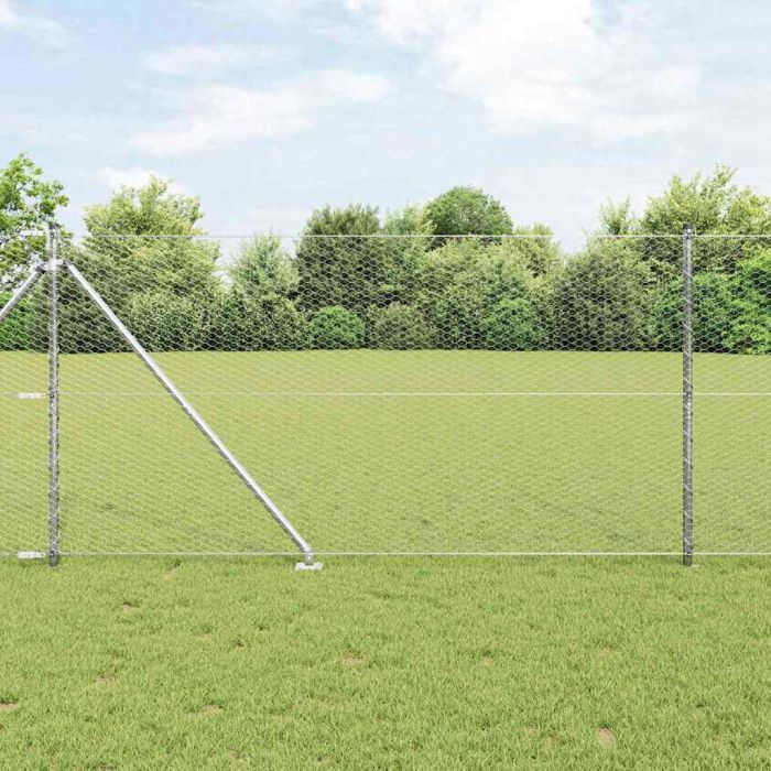 Fencing Set Set of 2 Galvanised Steel 25 x 1.2 m
