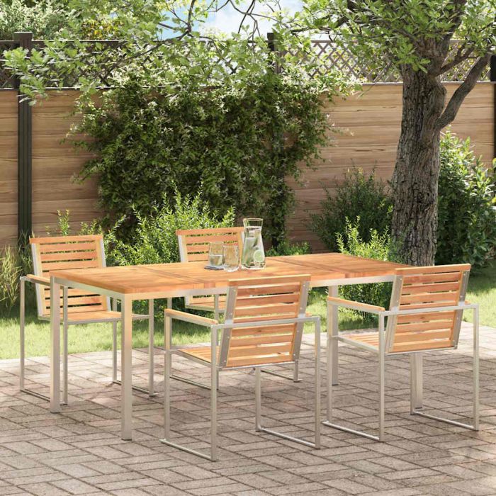 FAIFORD DiningTable 180x90x75 cm Solid Teak Wood - Brown