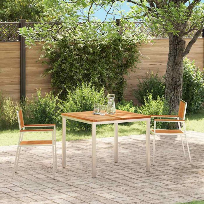 FAIFORD Garden Chair 2 pcs 56x54.5x87 cm Solid Teak Wood - Brown