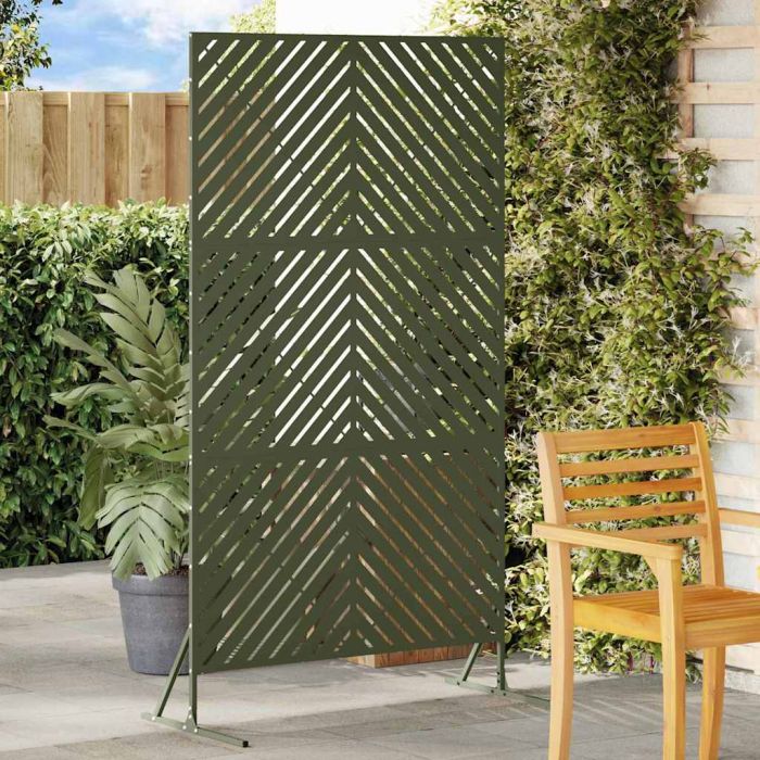 Privacy Screen in Olive Green, 100x50x180 cm, Made of Steel