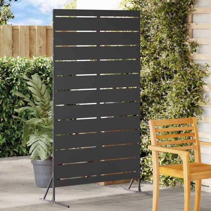 Privacy Screen 180 cm Black Steel
