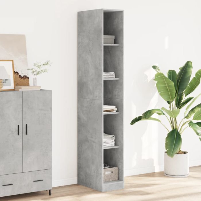 Wardrobe Concrete Grey 30x50x200 cm Engineered Wood - vid-3307705