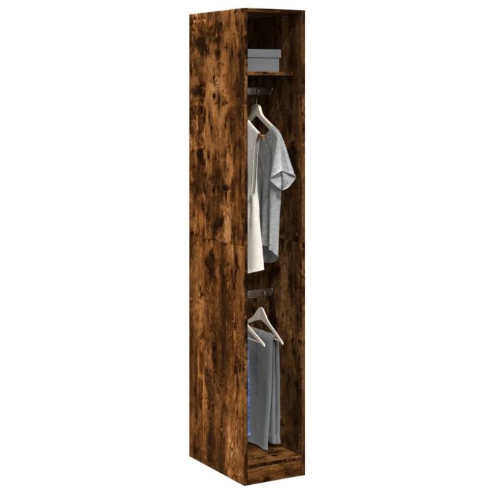 Wardrobe Smoked Oak 30x50x200 cm Engineered Wood - vid-3307778