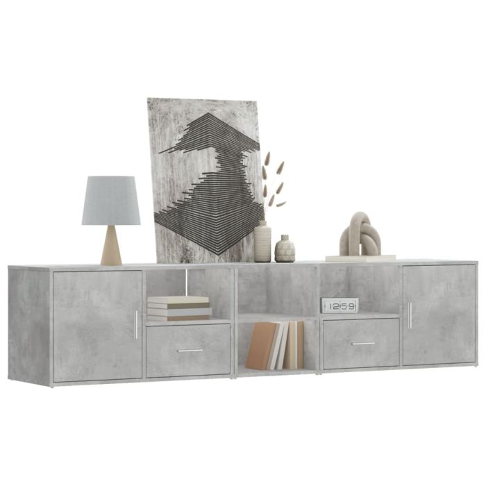 Corner Cabinet Concrete Grey 200x40x45 cm Engineered Wood