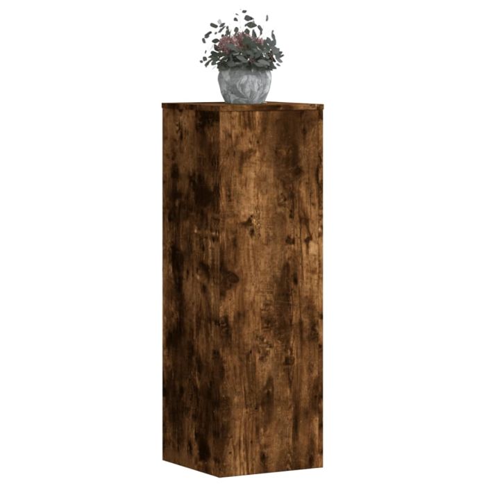 OROAK Plant Stands 2 pcs Smoked 33x33x100 cm Wooden - Oak