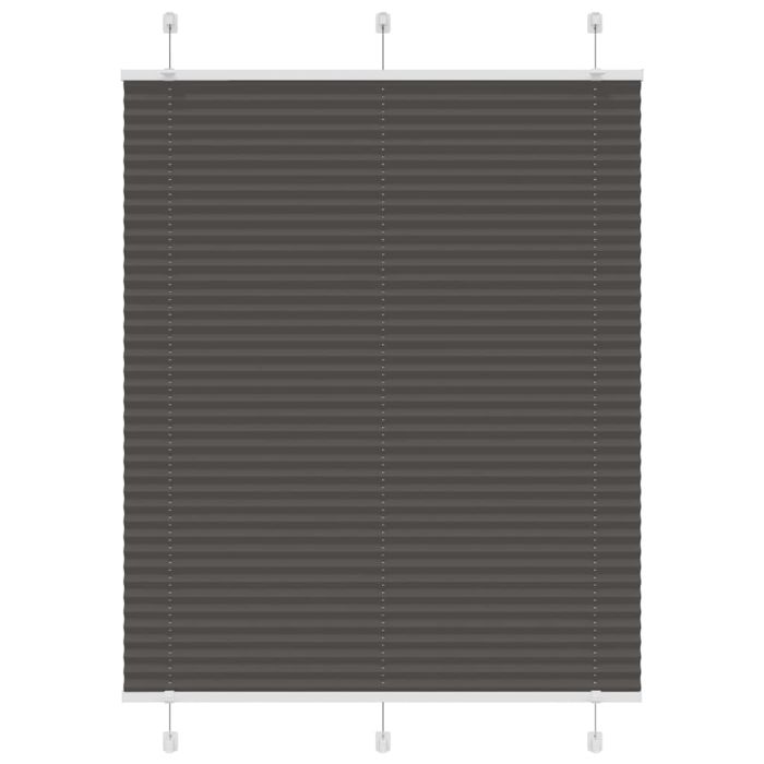 Pleated Blind Black 105x100 cm Fabric Width 104.4 cm Polyester