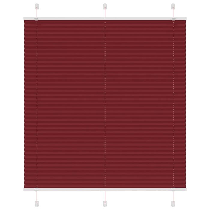 Pleated Blind Bordeaux Red 120x100 cm Fabric Width 119.4 cm Polyester