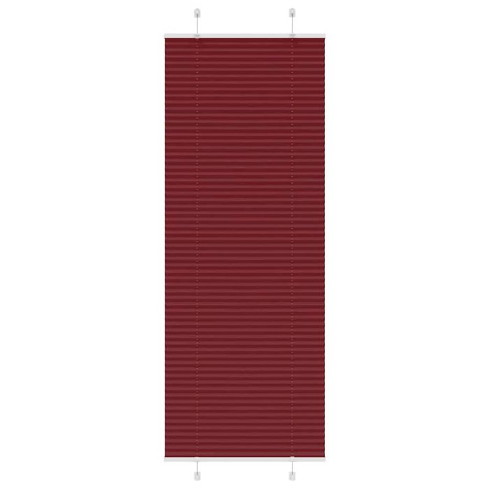 Pleated Blind Bordeaux Red 75x200 cm Fabric Width 74.4 cm Polyester