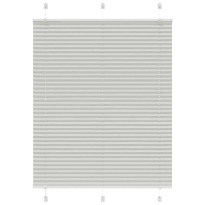 Pleated Blind Light Grey 105x100 cm Fabric Width 104.4 cm Polyester