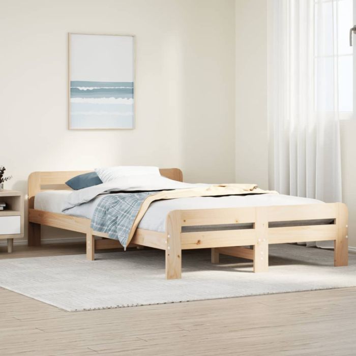 Bedframe 135x190cm Double Solid Wood Pine