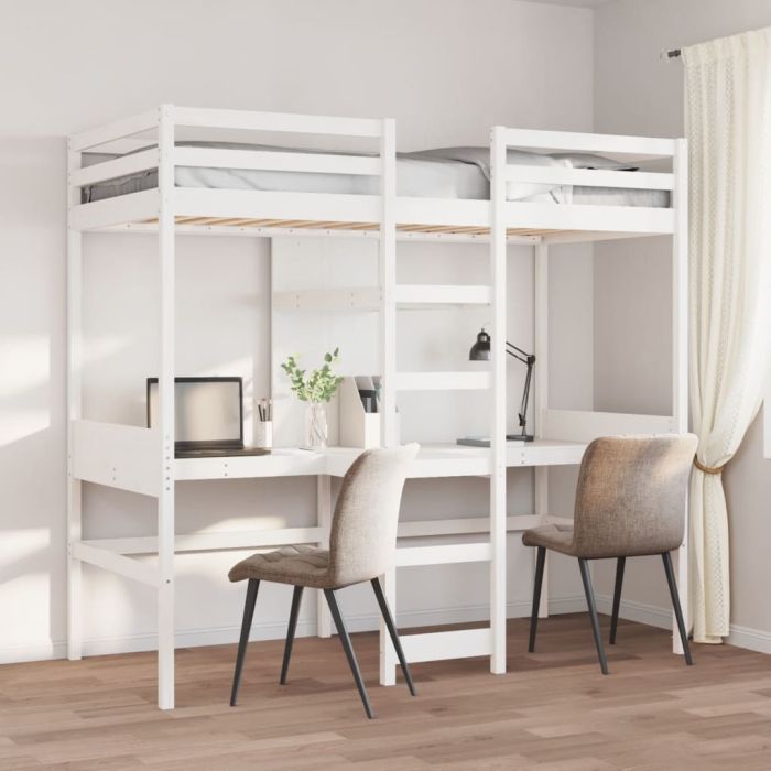 Loft Bedframe 80x200cm White Solid Wood Pine