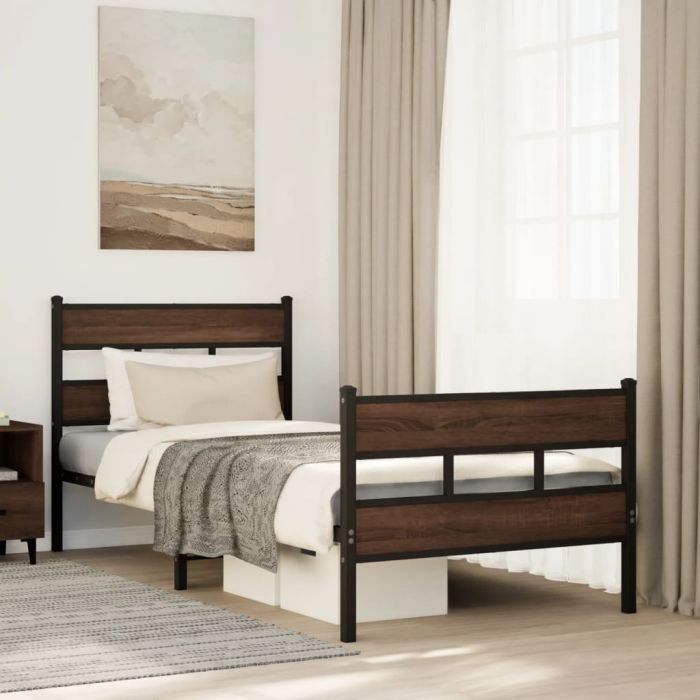 Bedframe with Headboard and Footboard 100x200cm