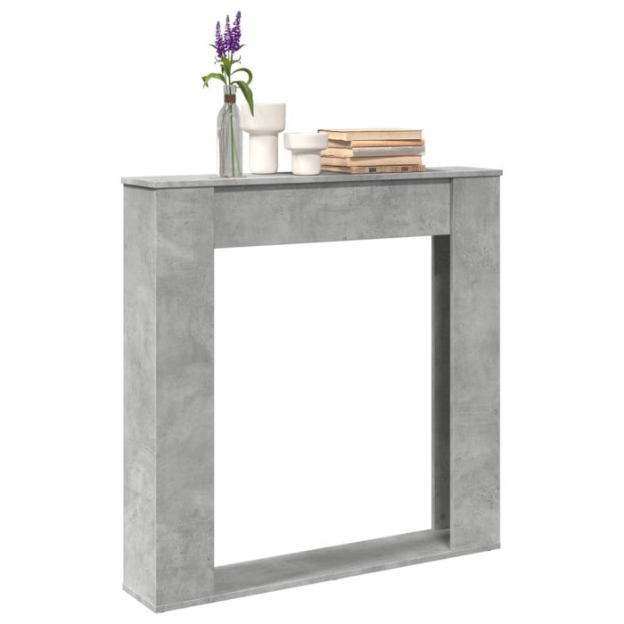 PAOHAL Fireplace Surround Concrete 100x20x100 cm Wooden - Grey