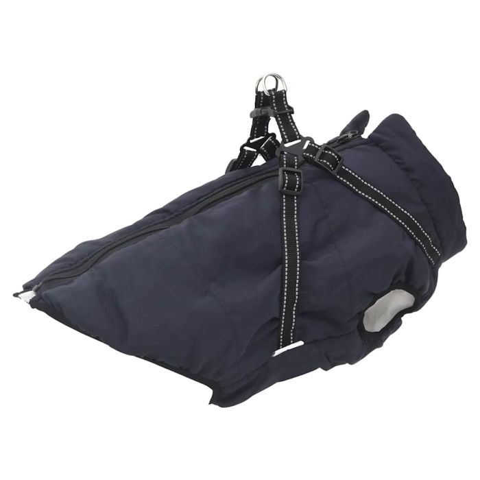 Dog Coat with Harness Waterproof Reflective Navy Blue 4XL
