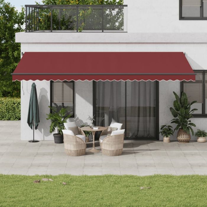 Manual Retractable Awning Burgundy 600x300 cm - vid-3310199