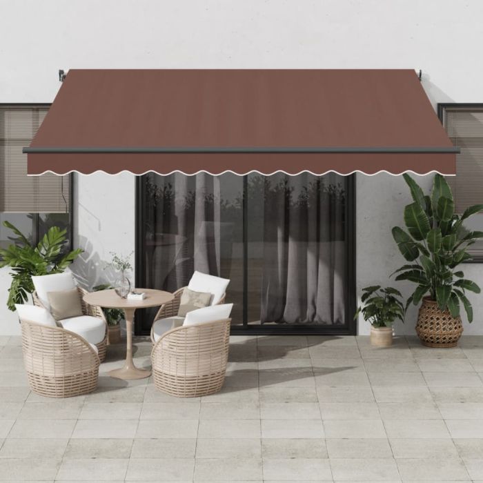 Manual Retractable Awning Brown 400x300 cm - vid-3310208