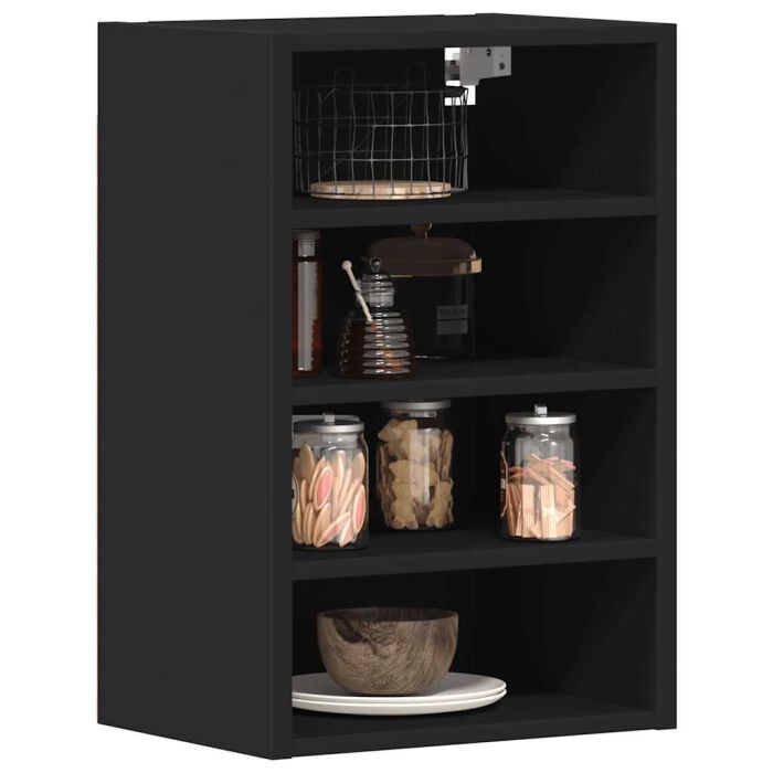 Hanging Cabinet Riga Black 40x29.5x60 cm Engineered Wood