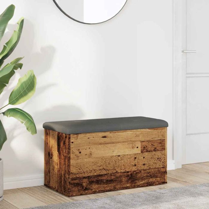 Storage Bench Old Wood 82x42x45 cm Engineered Wood