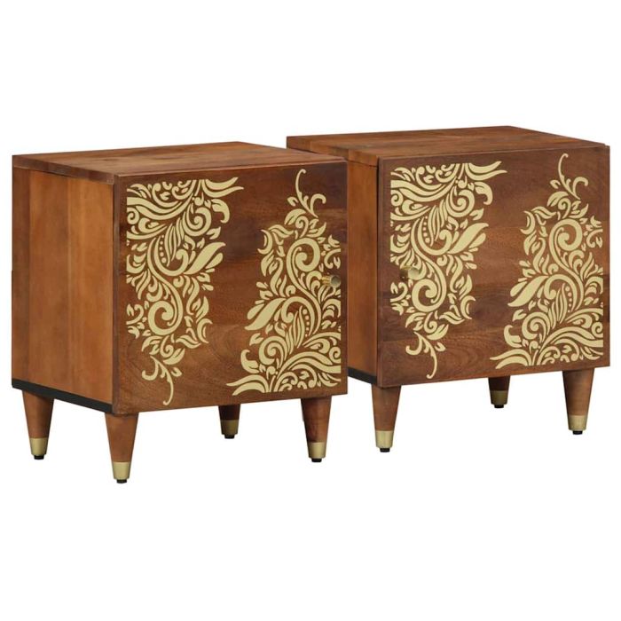 Bedside Cabinets 2 pcs 40x33x46 cm Solid Wood Mango