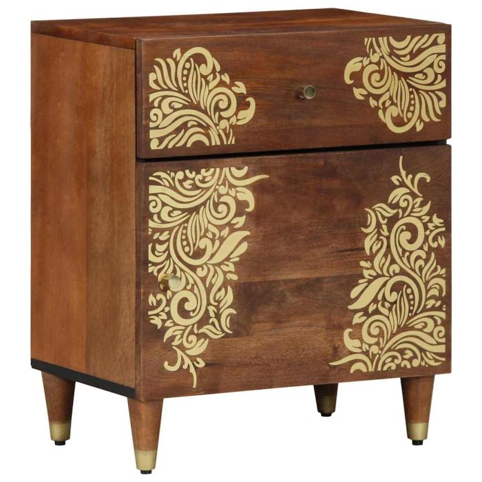Bedside Table Honey brown Solid wood 50 x 33 x 60 cm Durable