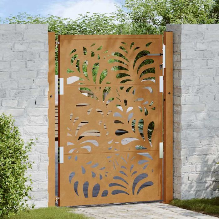Garden Gate 105x130 cm Weathering Steel Wave Design