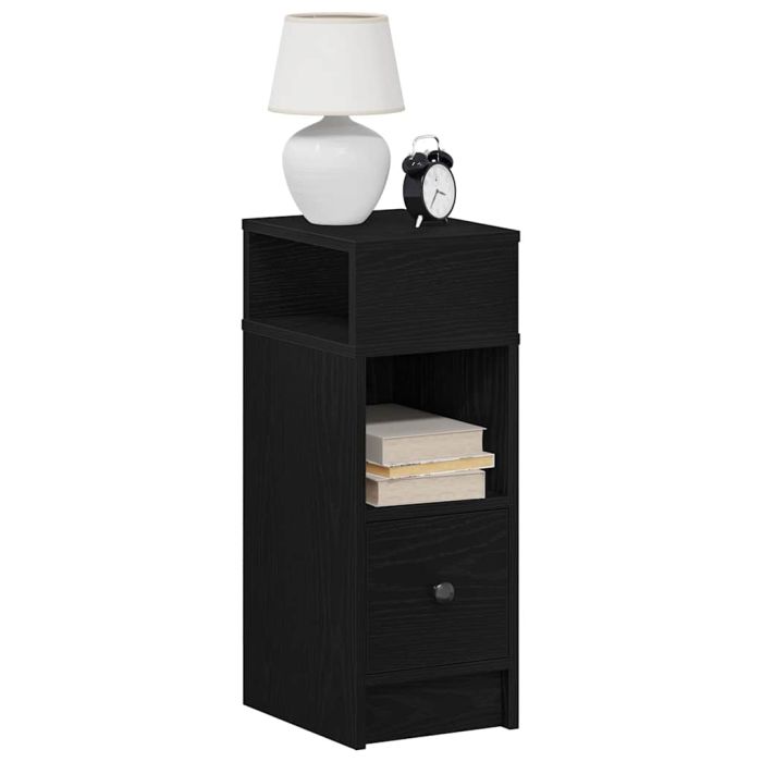Bedside Cabinets 2 Pieces with Drawer Black 25x31x66 cm