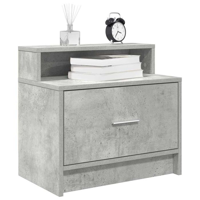 Bedside Cabinets with Drawer 2 pcs Concrete Grey 51x31x47 cm