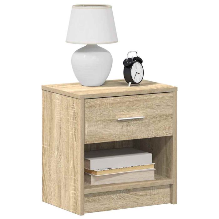 Bedside Cabinets 2 Pieces with Drawer Sonoma Oak 39x28x41 cm