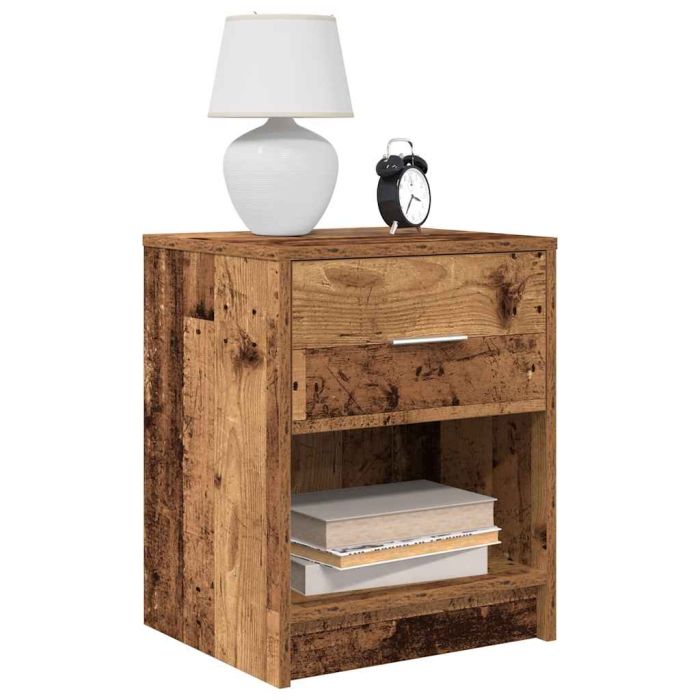 Bedside Cabinets 2 Pieces with Drawer Old Wood 40x34x50 cm