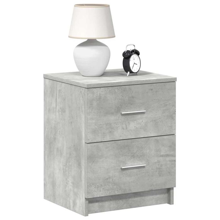 Bedside Cabinets 2 Pieces with 2 Drawers Concrete Grey 40x36x50 cm