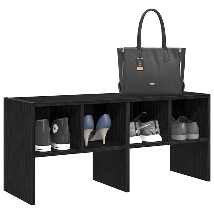 OMNI Medium Shoe Rack Stackable Black Oak