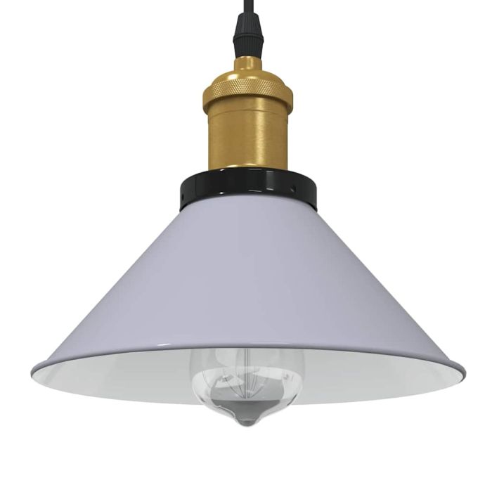 Pendant Lamp Height Adjustable E27 Gloss Grey 22 cm Metal