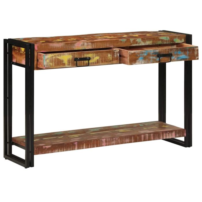 Console Table Multicolour 120x33x75 cm Solid Wood Reclaimed