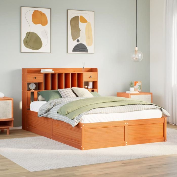Bedframe Wax Brown 140x190cm Solid Wood Pine