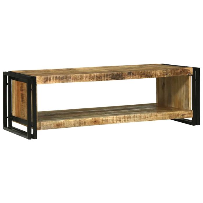 Coffee Table 120x50x38 cm Solid Rough Wood Mango