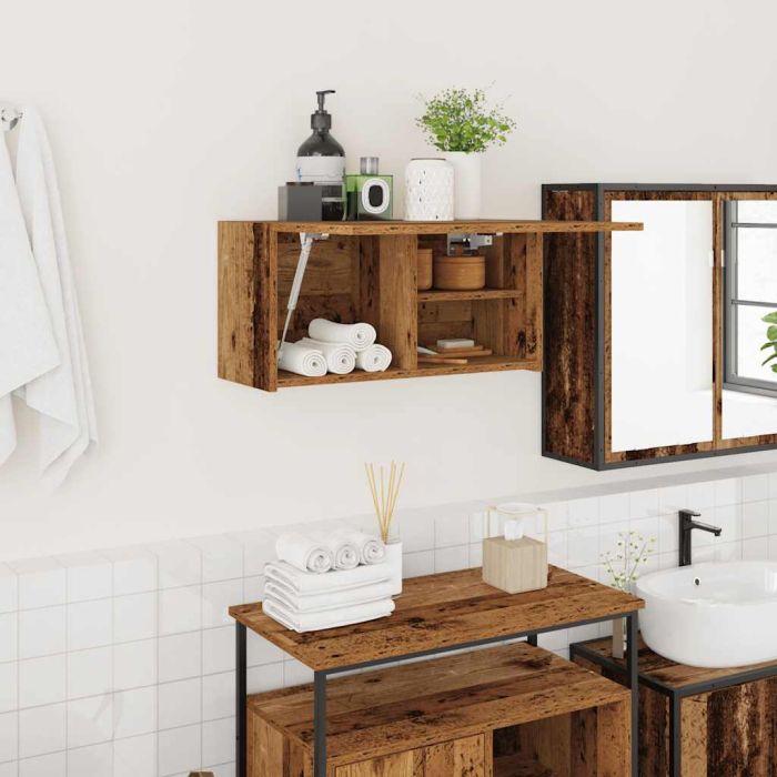 Bathroom Wall Cabinet Old Wood 60x25x30 cm Engineered Wood