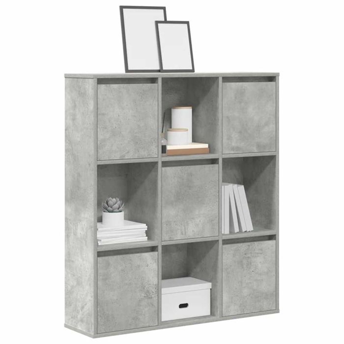 Bookcase Concrete Grey 89x24x101.5 cm Engineered Wood