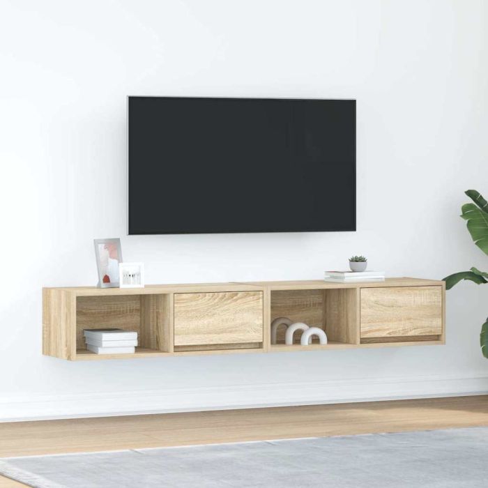TV Cabinets 2 Pieces Sonoma Oak 80x31x25.5 cm Engineered Wood
